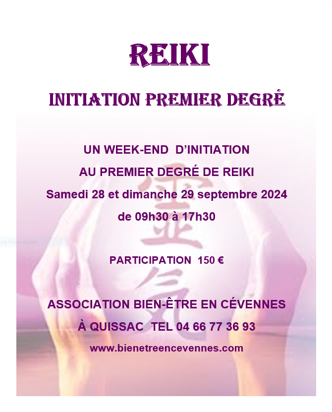 Affiche reiki 1 septembre 2024