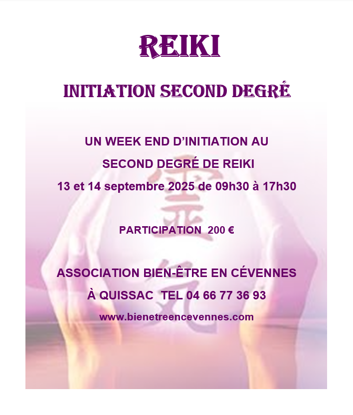 Affiche reiki 2 septembre 2025